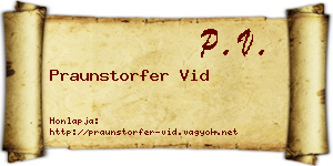 Praunstorfer Vid névjegykártya